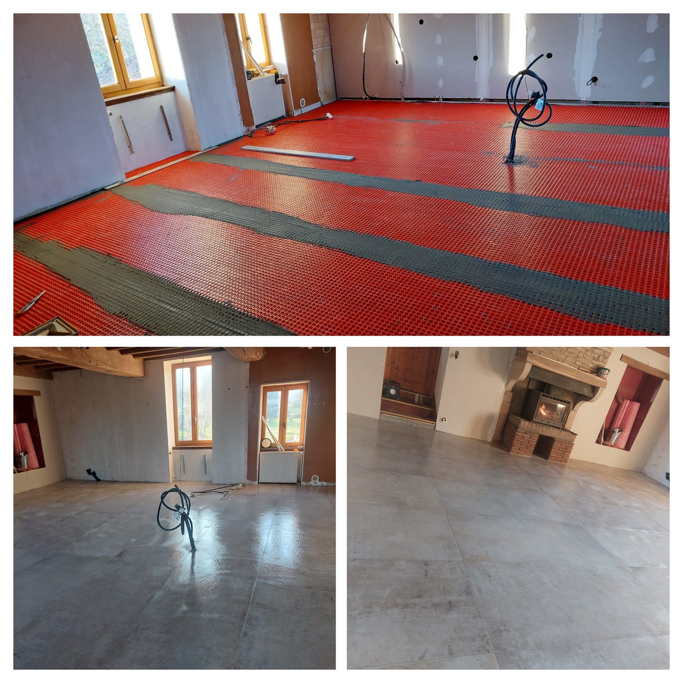 Pièce à vivre — carreaux grand format