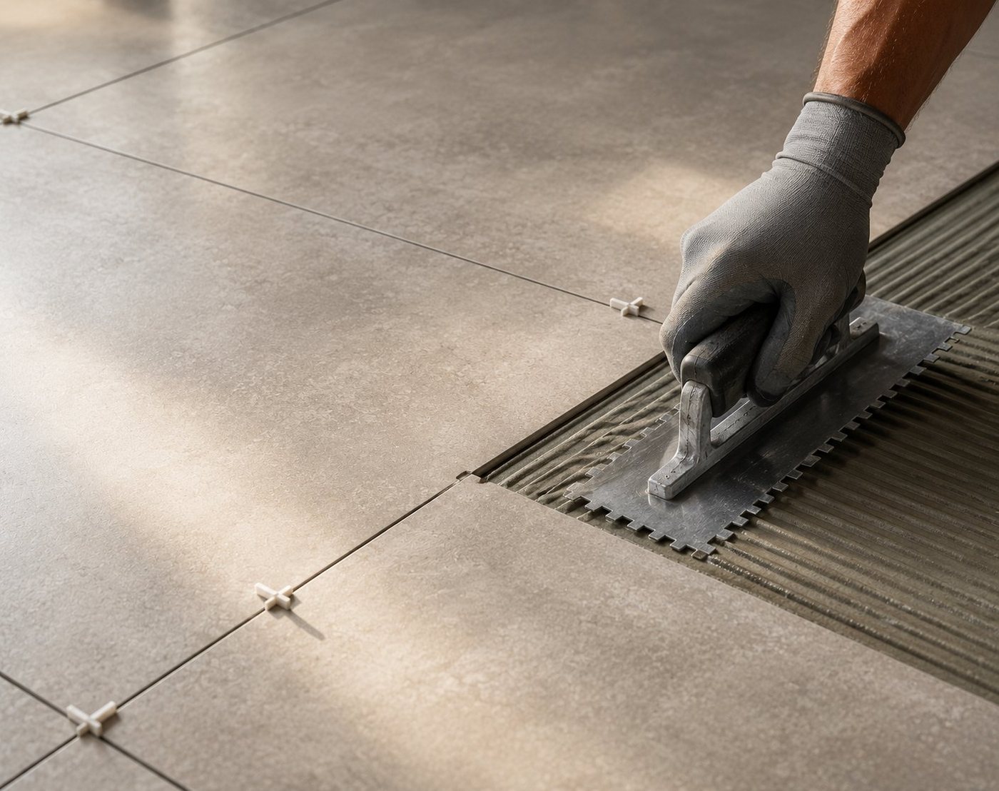 Pose de carrelage grand format